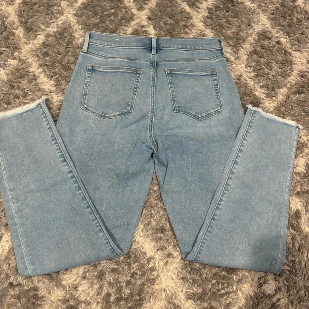 LOFT Women's Blue Jeans Button Up freyed bottoms - Size 8/29 NWOT - Picture 2 of 9